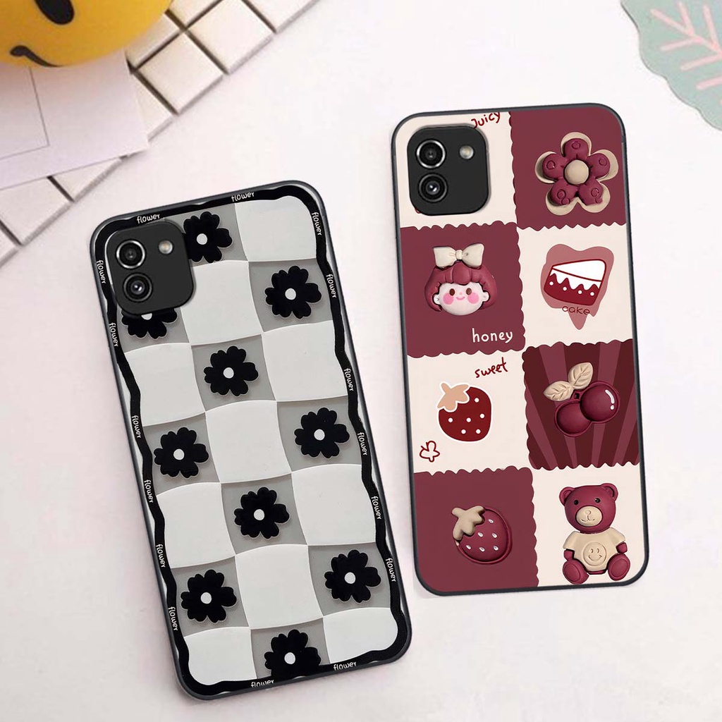 Ốp Samsung A03 in hình trái tim, caro kẹo ngọt đầy cá tính siêu đẹp siêu chất