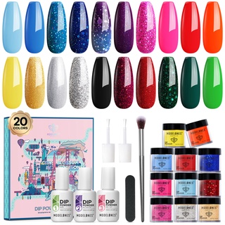 Set 20 lọ bột nhúng móng tay MODELONES