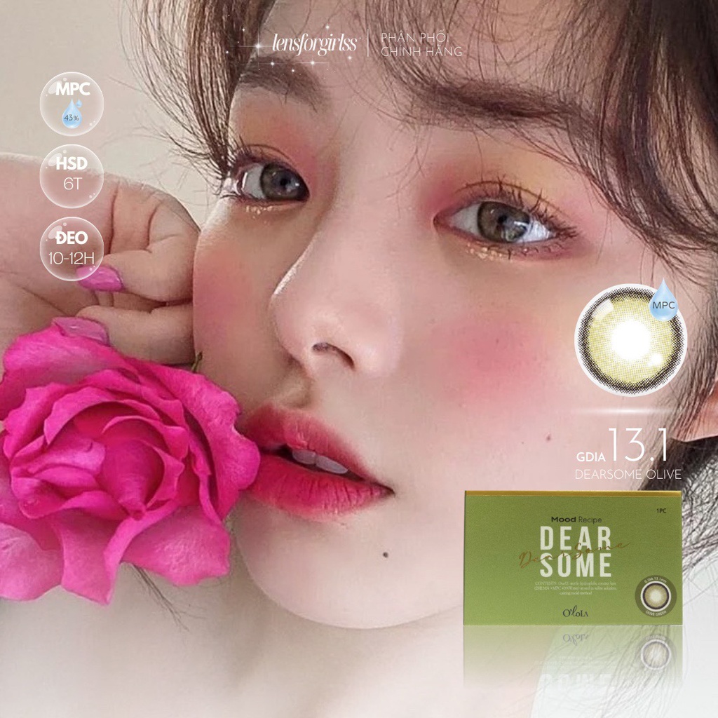 Kính áp tròng DEARSOME OLIVE - MPC dành cho mắt nhạy cảm | Hsd 6 tháng | Lens cận