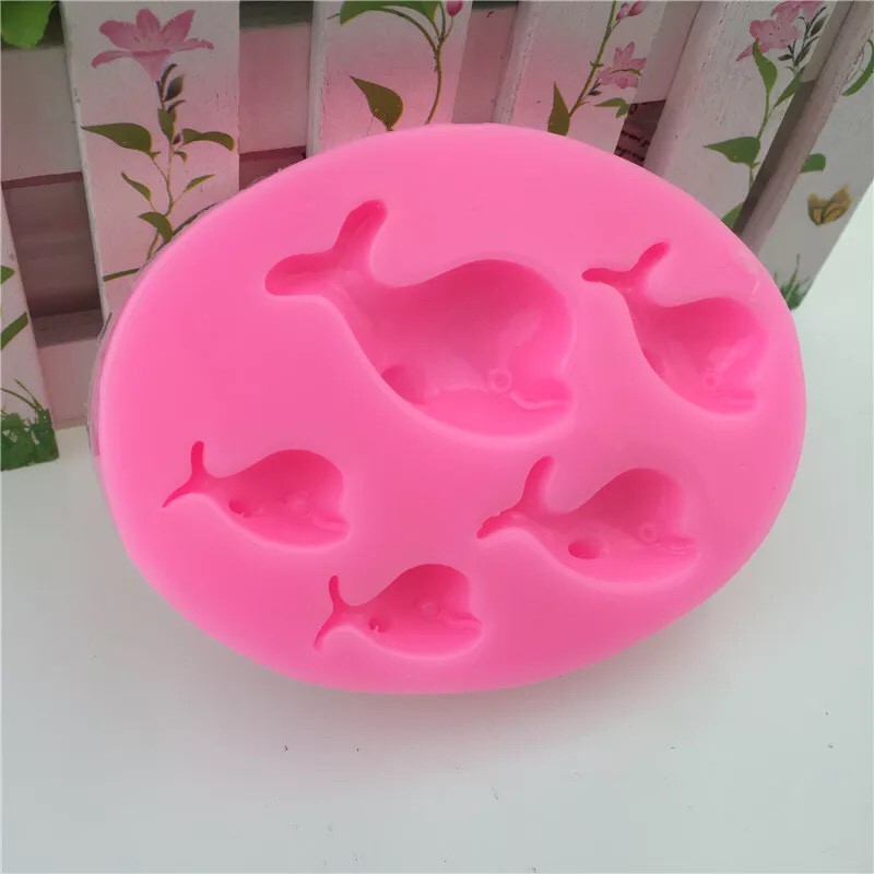 Khuôn rau câu 4D silicone Cá heo (Kích thước đọc mô tả)