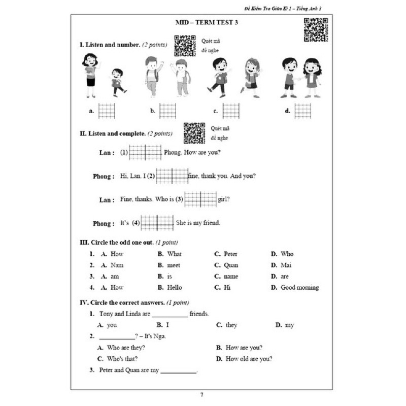 Sách - Đề Kiểm Tra Tiếng Anh 3 - Tập 1 (1 cuốn)