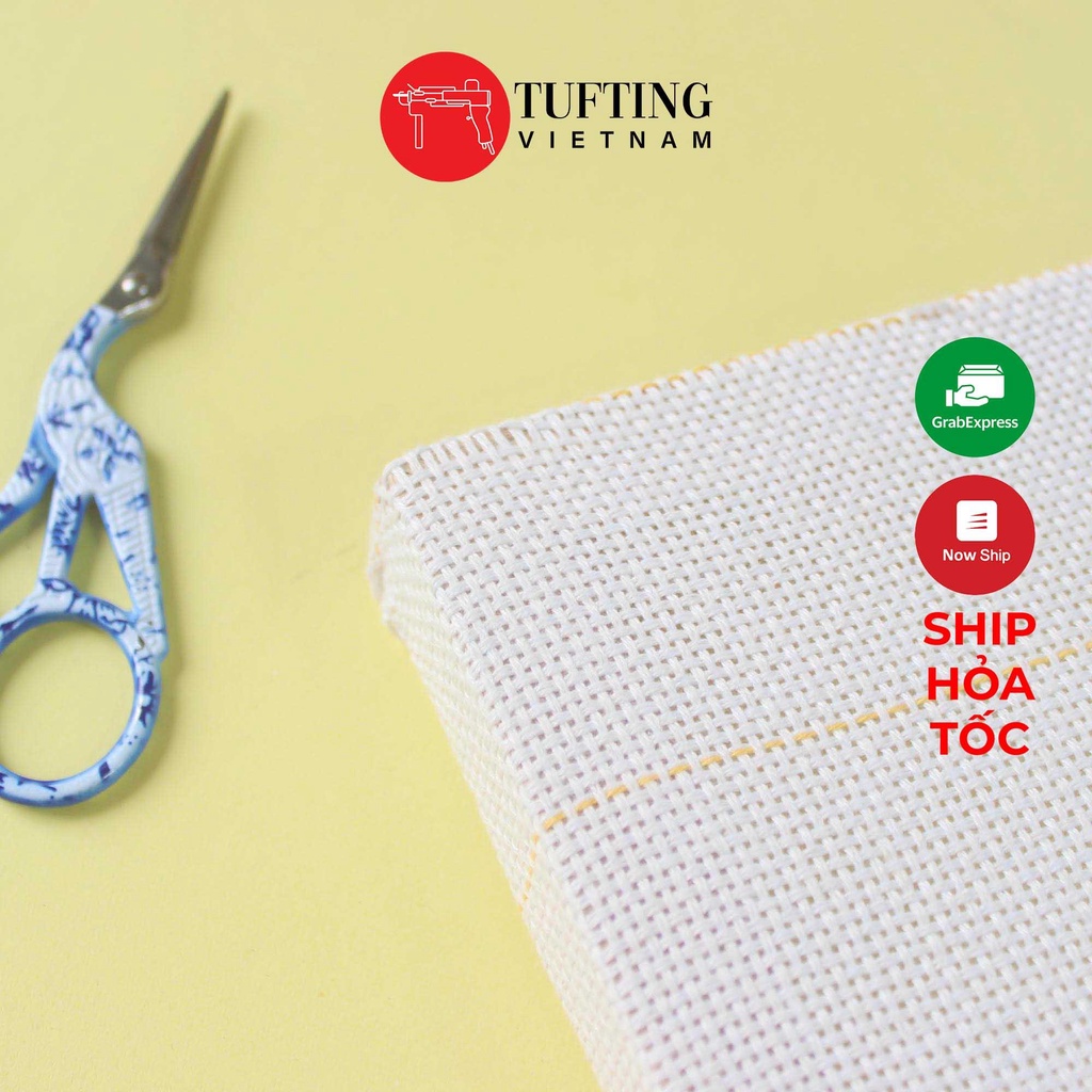 Khung thêu căng sẵn vải thêu nổi thêu xù punch needle thích hợp dùng kim cỡ 5mm và loại len cỡ lớn