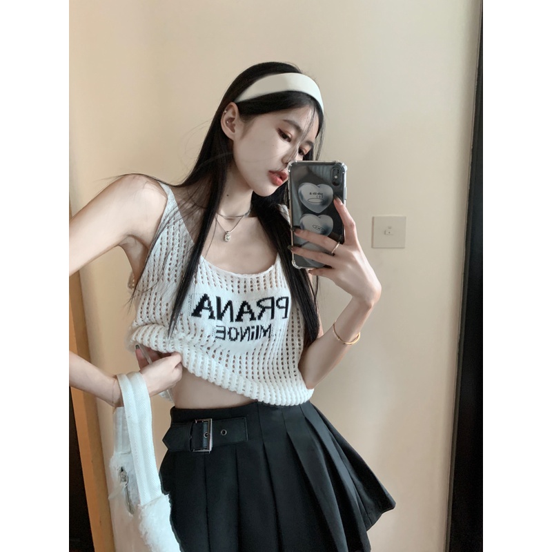 QADCOL  Áo Hai Dây Thời Trang Mùa Hè Phong Cách Hàn Quốc Cho Nữ