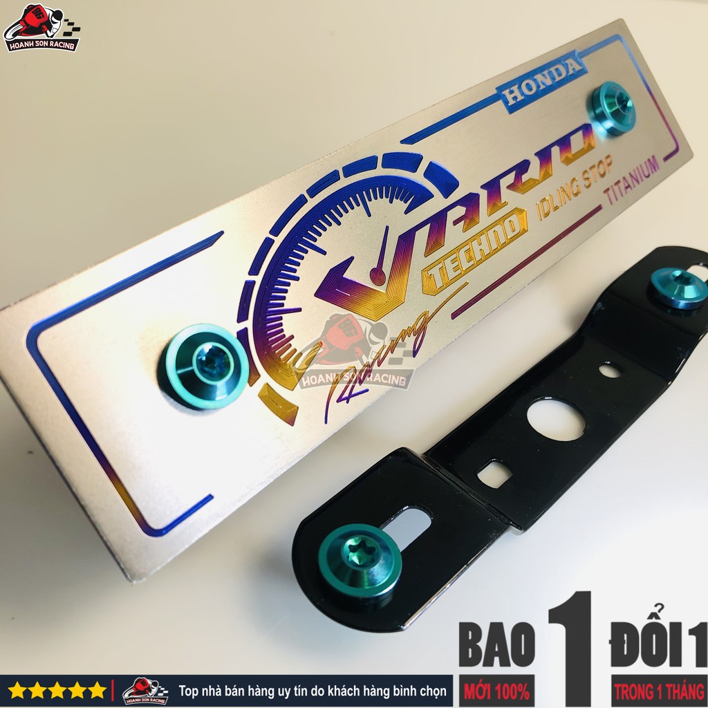 Bảng tên VARIO titan chính hãng tặng pát gắn và ốc titan gr5 xanh lục bảo  Hoành Sơn Racing