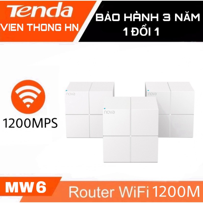 Tenda Hệ thống Wifi Nova Mesh MW6 gia đình AC 1200Mbps - bộ phát sóng kích sóng nối sóng khuếch đại wifi xuyên tường