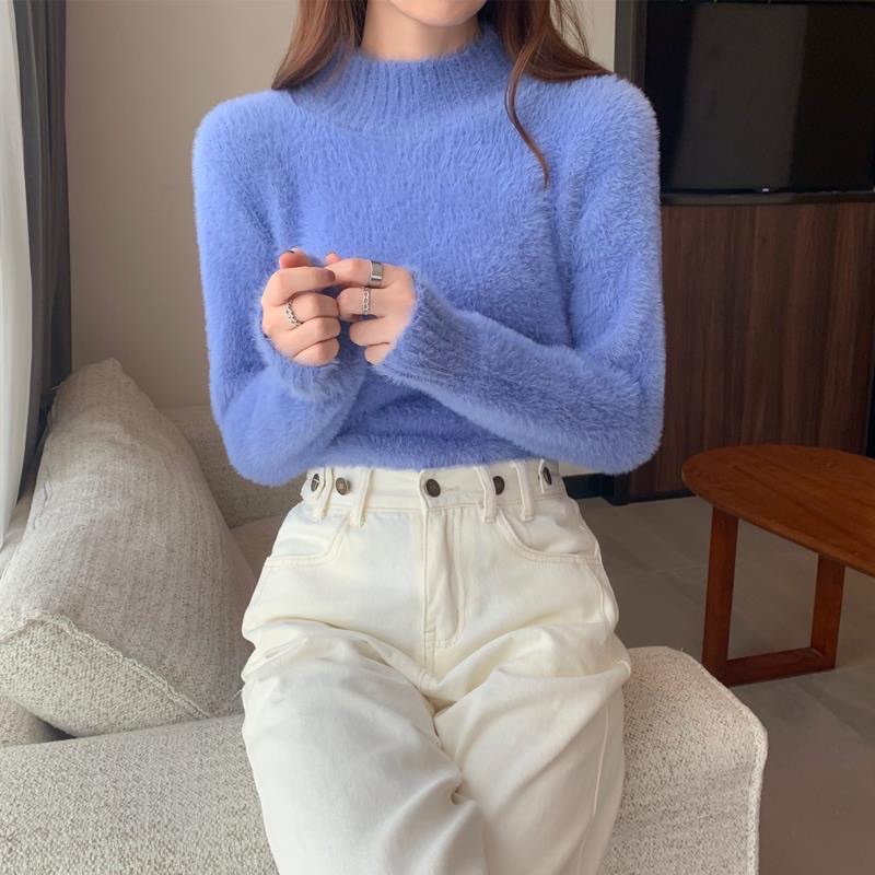 Áo len lông thỏ mỏng nhẹ siêu ấm, áo nữ mùa đông đáng yêu