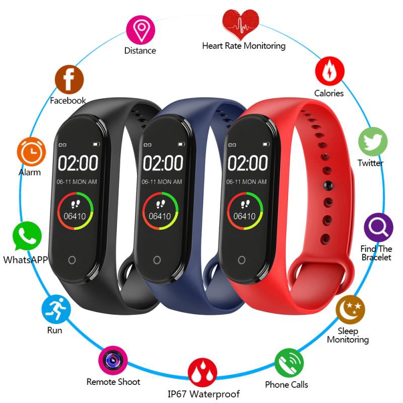 M4 Smart Watch Health Fitness Tracker Activity Bracelet Smartwatches Mi Band 4 For IOS Android