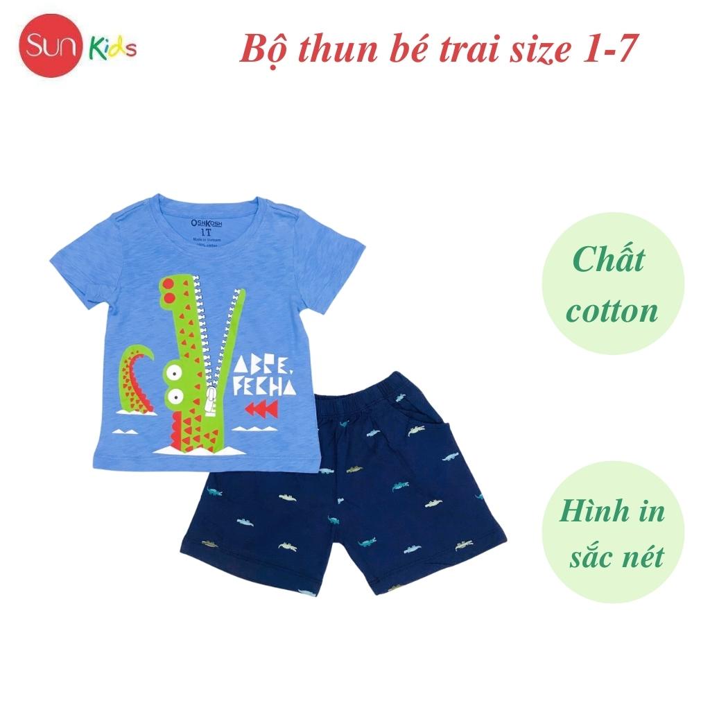 Đồ bộ bé trai, đồ bộ trẻ em chất thun cotton, size 1-7 tuổi, có nhiều màu - SUNKIDS