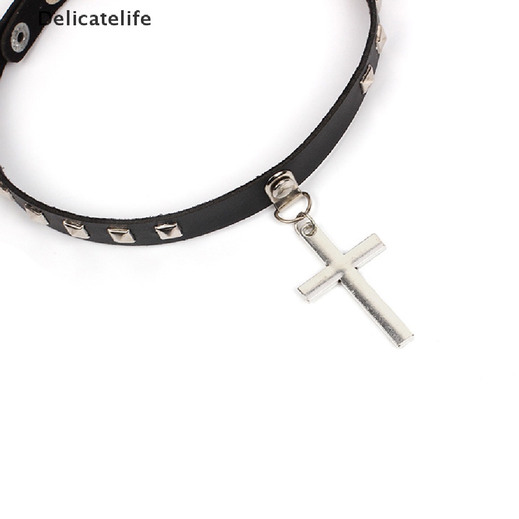 Vòng cổ choker bằng da PU phong cách punk gothic
