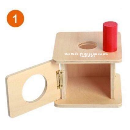 (Ảnh thật) Thả hình lăng trụ vào hộp có lỗ - Giáo cụ Montessori 0-3