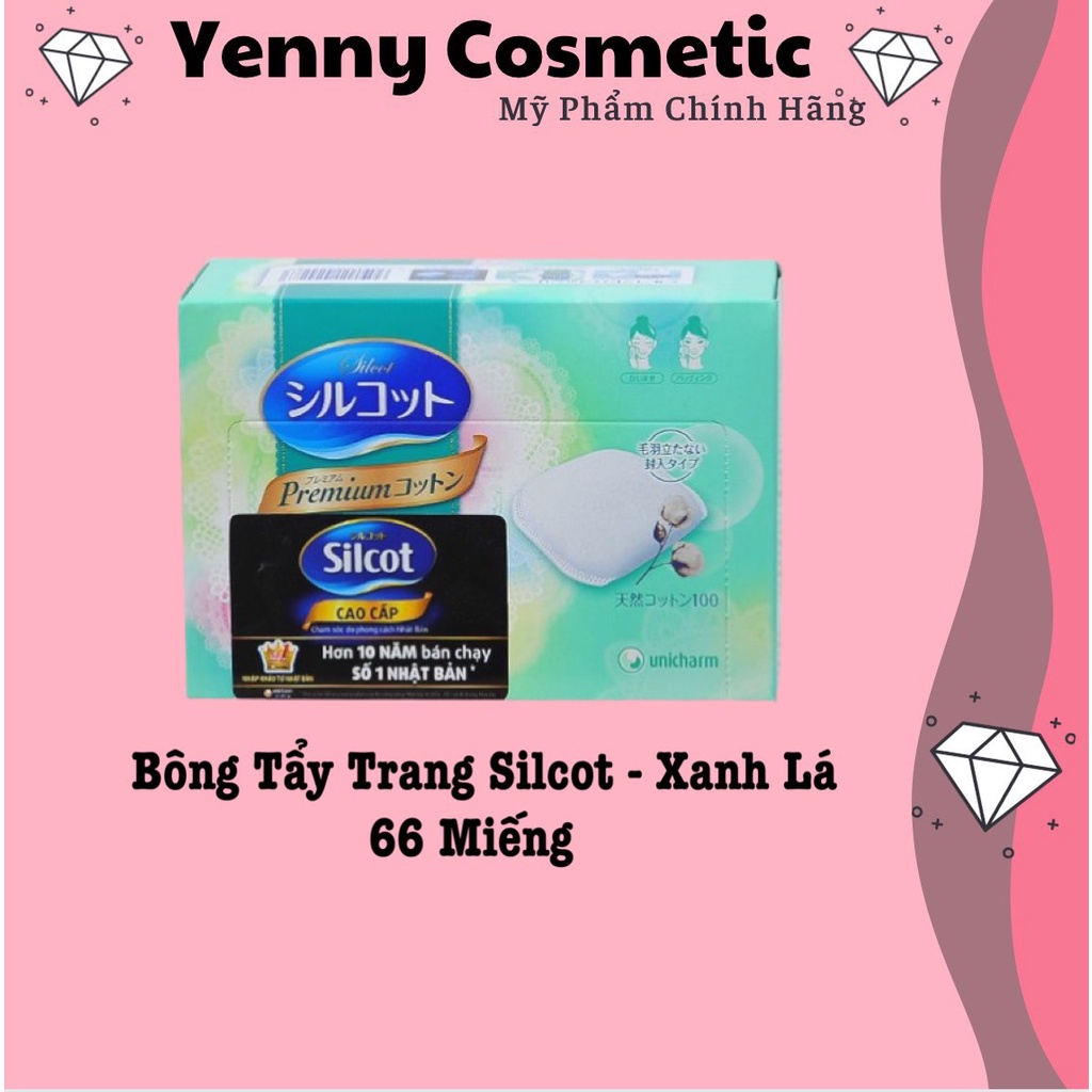 Bông tẩy trang Silcot - xanh lá ( 66 miếng )