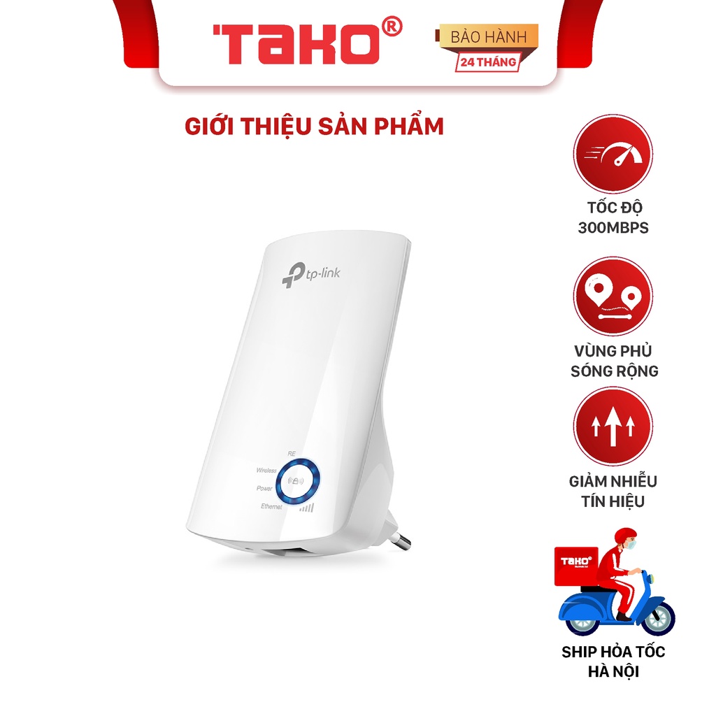 Bộ kích sóng wifi Tp link TL-WA850RE tốc độ kết nối 300Mbps. Chính hãng, BH 24 tháng