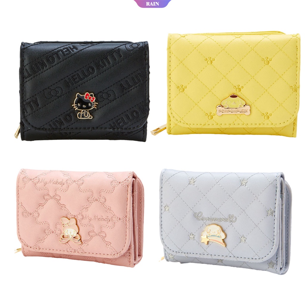 Ví Ngắn Đựng Tiền Xu / Thẻ Hình Hoạt Hình Kawaii Sanrio Series Mới My Melody Cinnamoroll Hello Kitty Pom Purin Dễ Thương