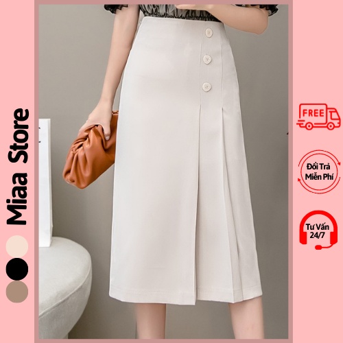 Chân Váy Dài Xếp Ly lệch tà dáng Chữ A công sở ,Công sở Xếp Li chữ A midi dáng dài - CVLD07