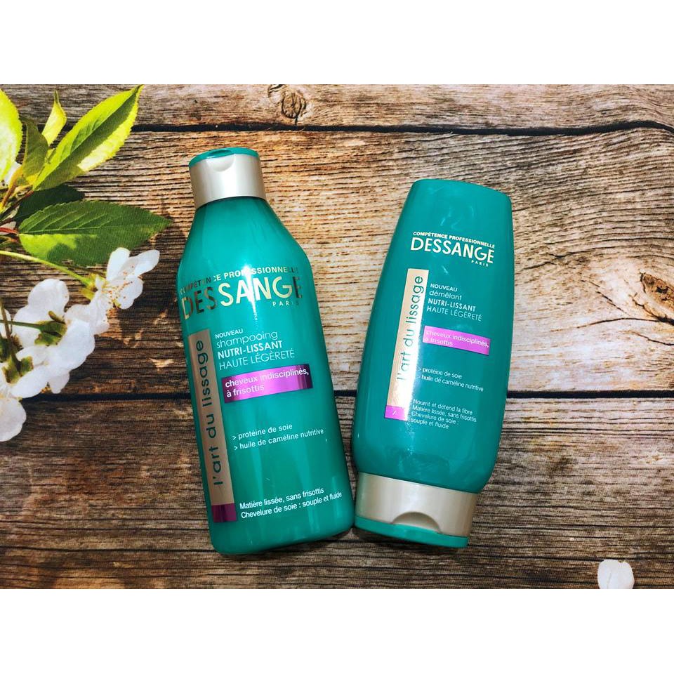 Dầu gội xả Dessange xanh ngọc l'art du lissage