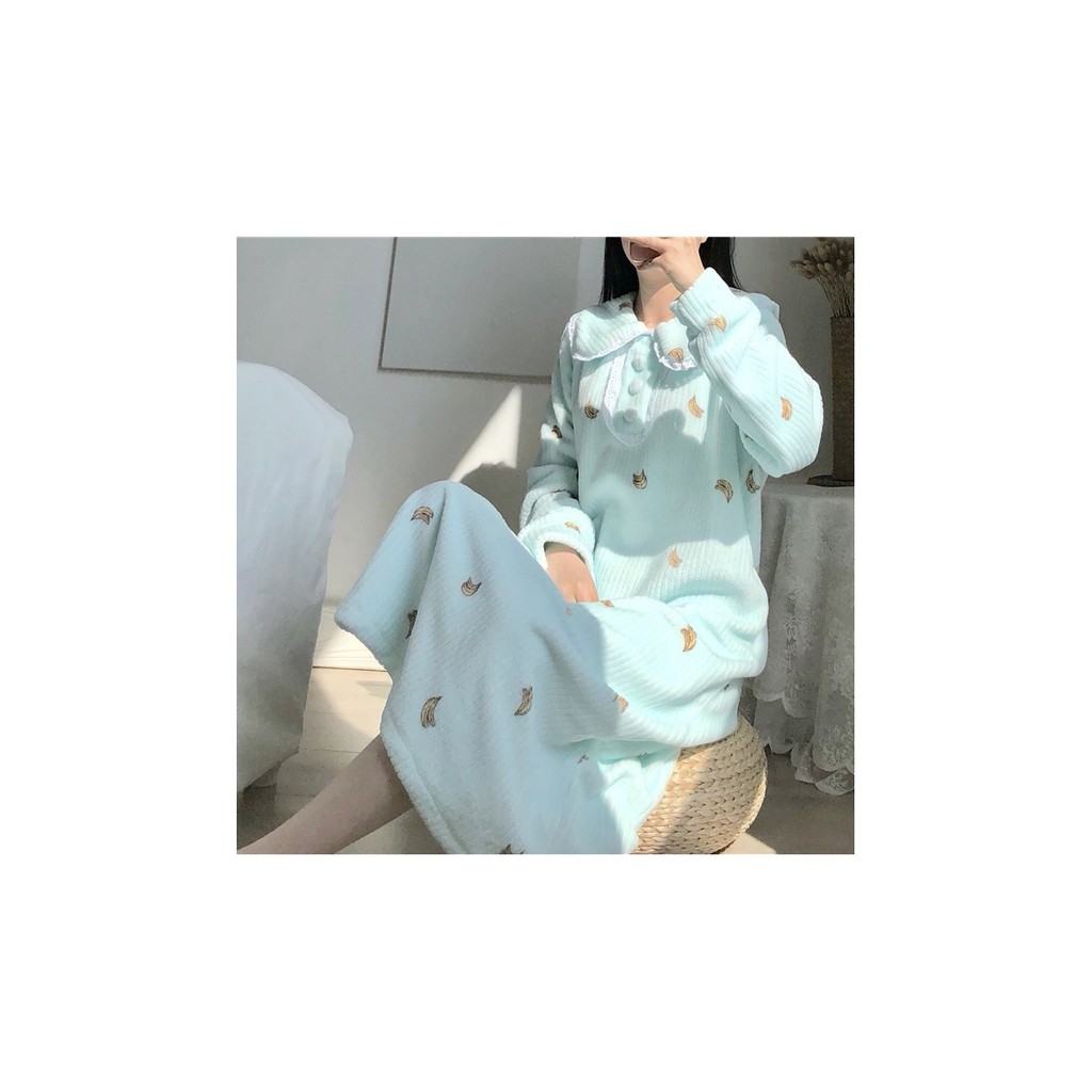 Váy ngủ Thu Đông P/c Hàn Quốc nhẹ nhàng | BigBuy360 - bigbuy360.vn