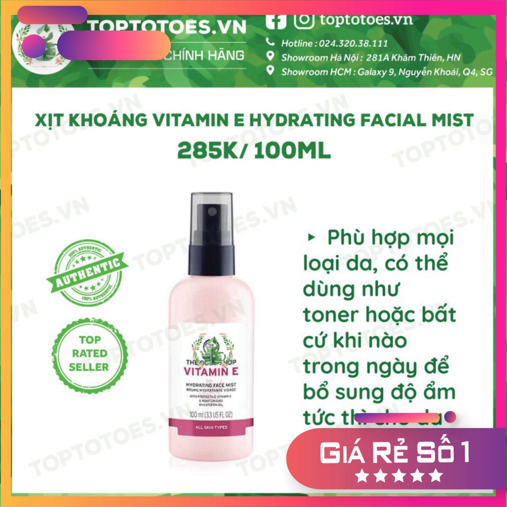 RẺ QUÁ . Bộ Vitamin E Lúa Mạch The Body Shop rửa mặt, toner, xịt khoáng, kem dưỡng, mask siêu cấp ẩm và làm sáng da . ..