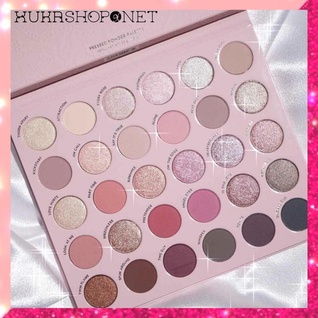 Bảng phấn mắt 30 ô màu Colourpop Smoke Rose trang điểm lâu trôi bền màu chống thấm nước