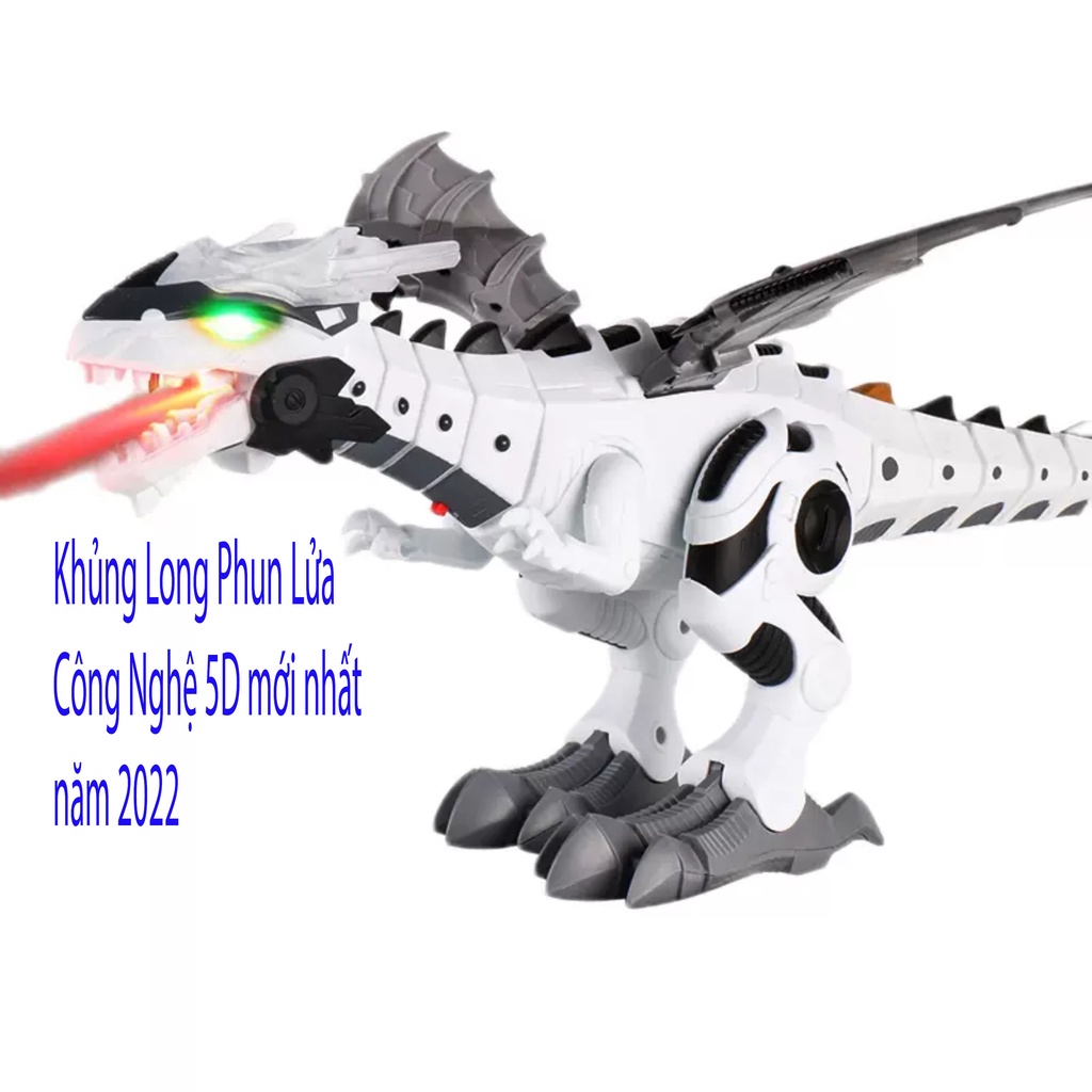 Khủng Long Robot Phun Khói - Lửa Điện xử dụng Pin