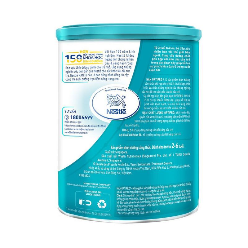 [HSD 2022] Sữa bột NESTLE NAN OPTIPRO 4 dinh dưỡng 1.7kg (date xa - chính hãng)