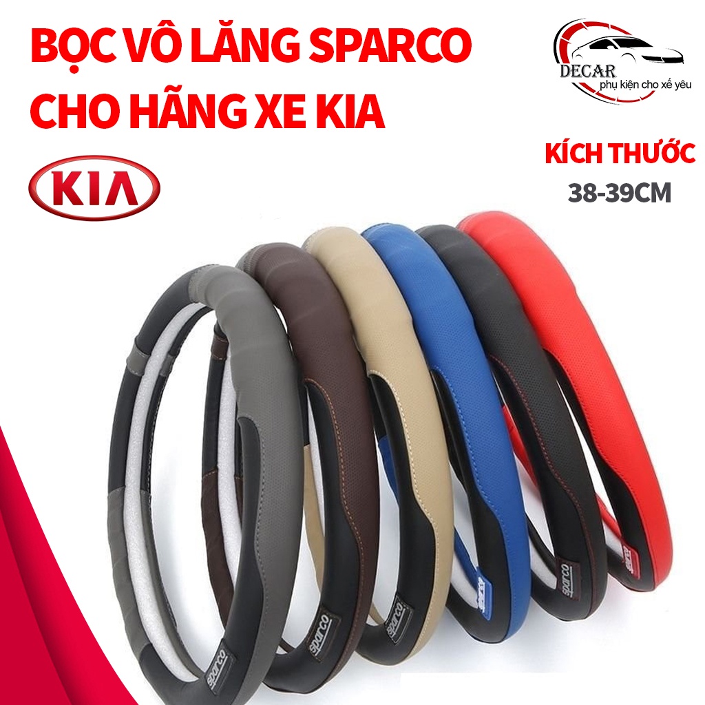 Bọc vô lăng sparco xe Kia chống trơn trượt bảo vệ tay lái, bọc vô lăng xe ô tô Kia morning chính hãng da đẹp cao cấp