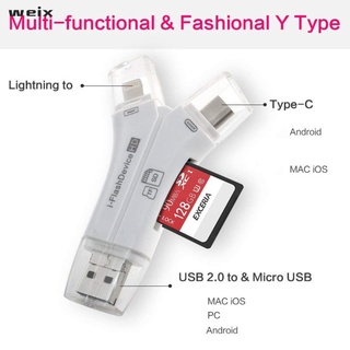 Đầu đọc thẻ nhớ SD & Micro SD/USB 4 trong 1 cho iPhone iPad Mac & Android
