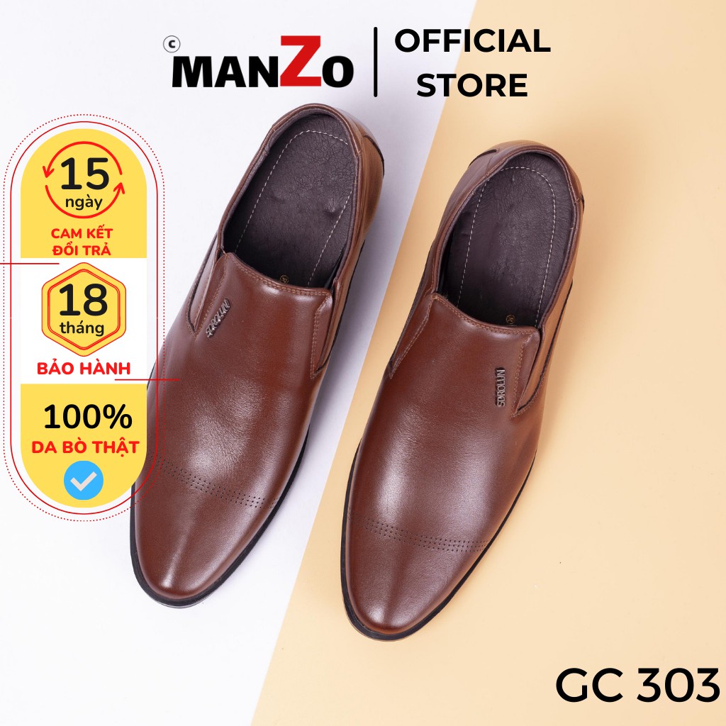 Giày Tăng Chiều Cao Nam Da Thật - Giày Tây Nam Tăng 6cm Bí Mật - Manzo GC301
