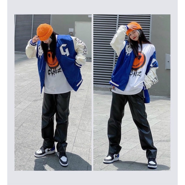 Áo Bomber Thêu chữ G chất liệu nhung tăm thời trang, Áo Bomber Unisex Nam Nữ