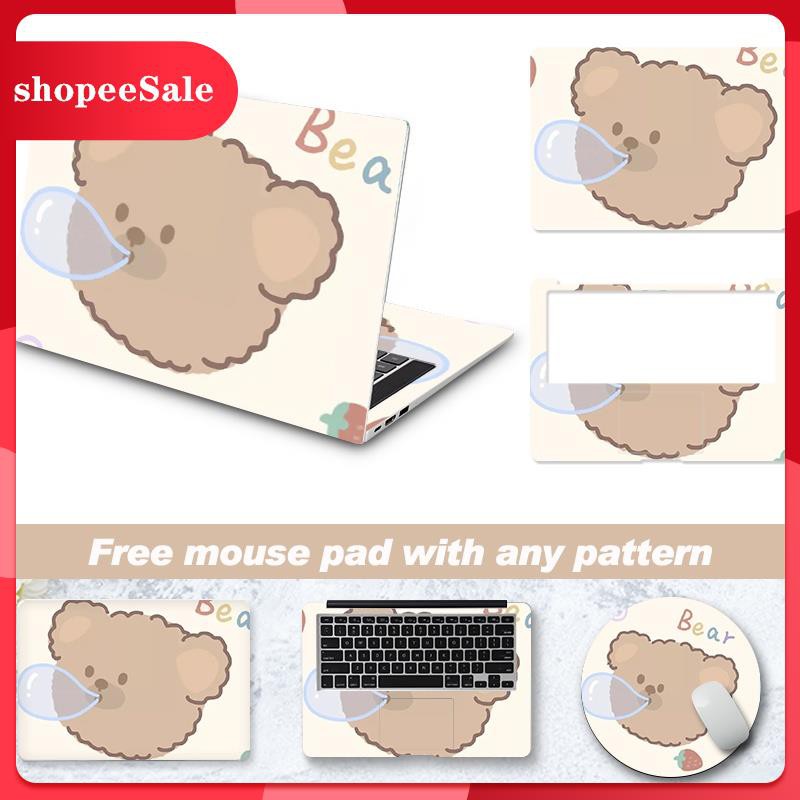 Bộ miếng dán laptop và tấm lót chuột cùng kiểu dáng cho MacBook/HP/Acer/Dell/ASUS/Lenovo 12/13/14/15/17