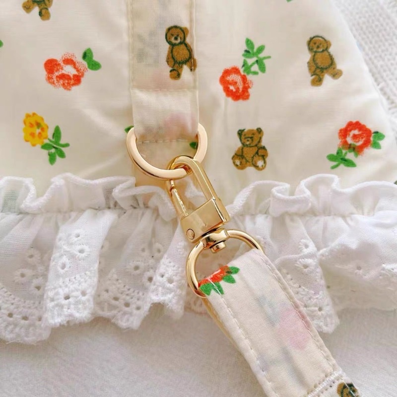 Dây dắt kèm Yếm cho Chó Mèo hoạ tiết Hoa nhí - Nhiều size, kích cỡ (Ảnh Thật)