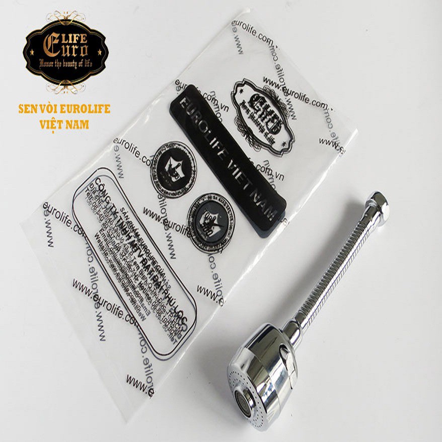 Đầu vòi tăng áp cần lò xo Inox Eurolife EL-VM03