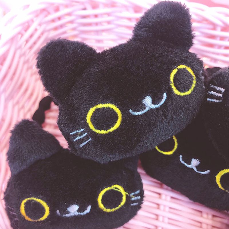 Kẹp Tóc Hình Mèo Đen 3D Dễ Thương Cho Nữ