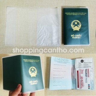 1 CẶP VỎ BAO BÌA PASSPORT VIỆT NAM - VỎ BỌC HỘ CHIẾU TRONG SUỐT CÓ NGĂN