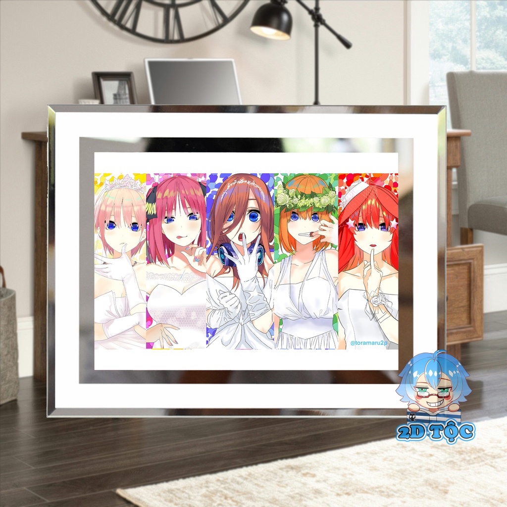 Khung ảnh kính Nakano Miku (11) Anime NHÀ CÓ 5 NÀNG DÂU by 2D Tộc Shop