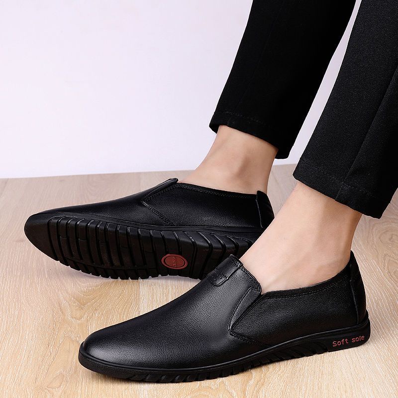Giày Da Thật 100% Đế Mềm Thoáng Khí Khử Mùi Cho Nam