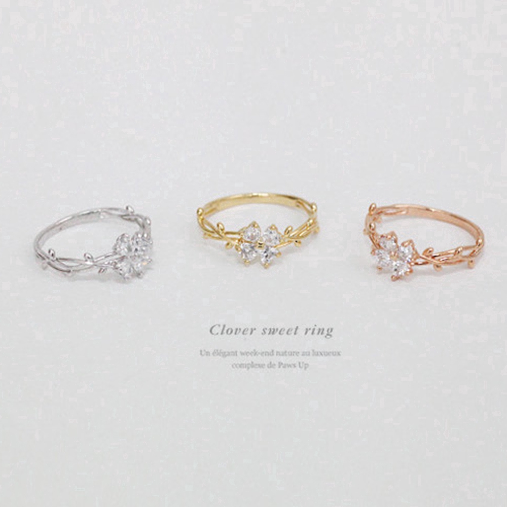 Nhẫn đính đá zircon đơn giản thời trang Hàn Quốc cho nữ