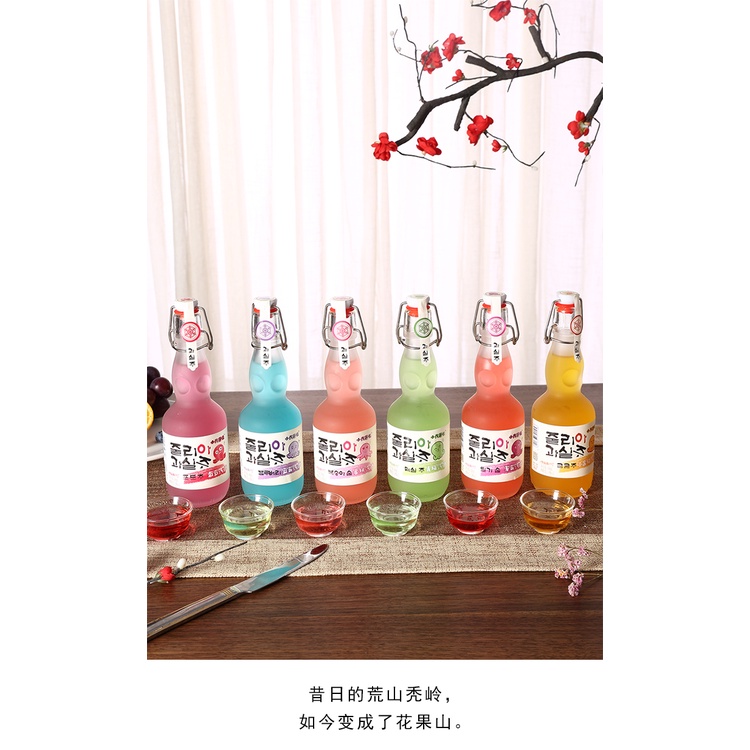 Nước trái cây lên men/ Vang sủi bọt / nước hoa quả lên men tốt cho sức khỏe chai 368ml phong cách Hàn Quốc