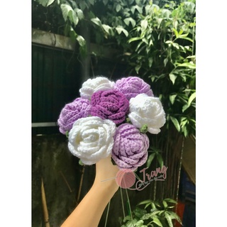 Bó hoa hồng len Handmade tone Tím