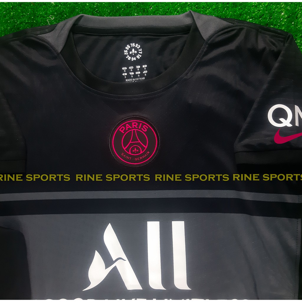 Hàng Thailand Super Bộ áo bóng đá PSG – Paris Saint Germain đen hàng Super thailand 2021-2022 Giống thi đấu