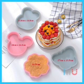 HCM - Khuôn silicon nướng bánh 6inch làm bánh hình Thỏ, Mickey, Bướm và Hoa Sakura