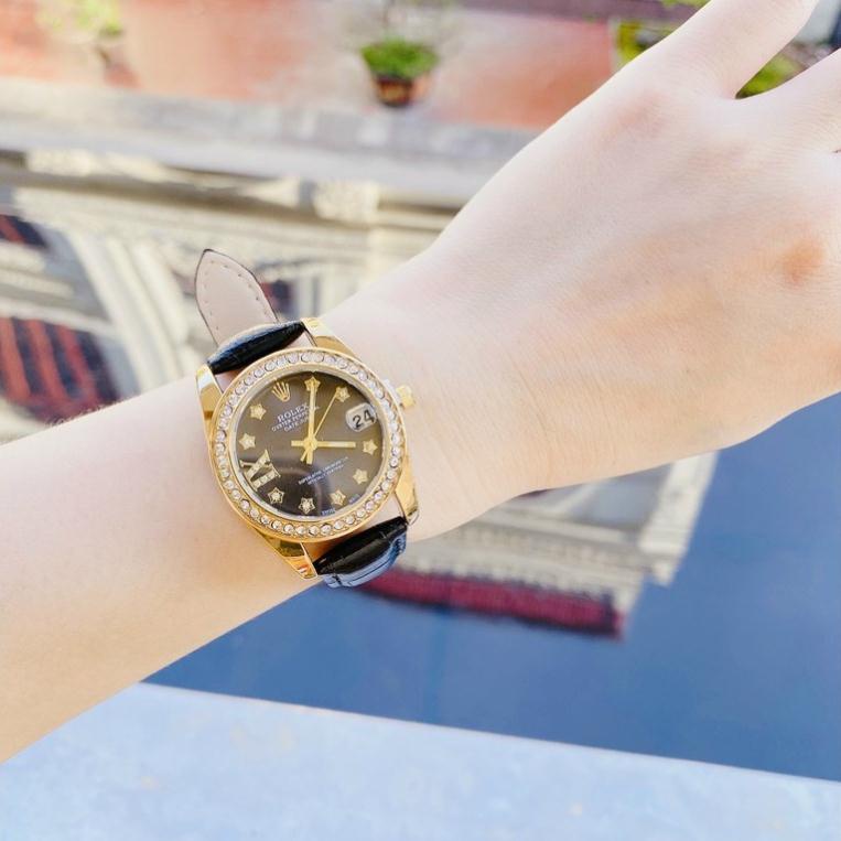 Đồng hồ Rolex nữ dây da nhẹ nhàng thanh lịch phong cách hàn xẻng