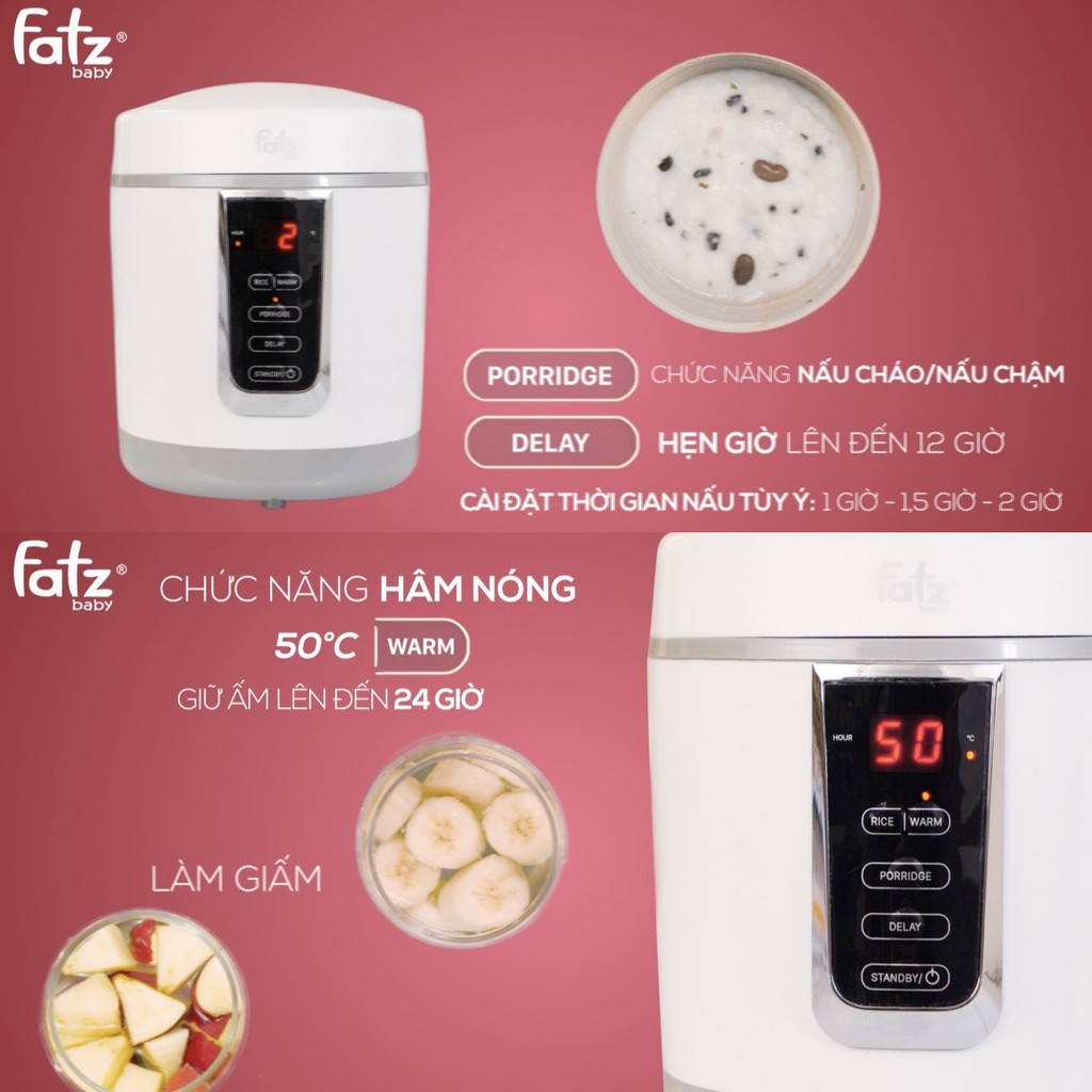 Nồi nấu đa năng có chức năng hâm sữa Fatzbaby COOK FB9304MH/FB9305MH/FB9308MH