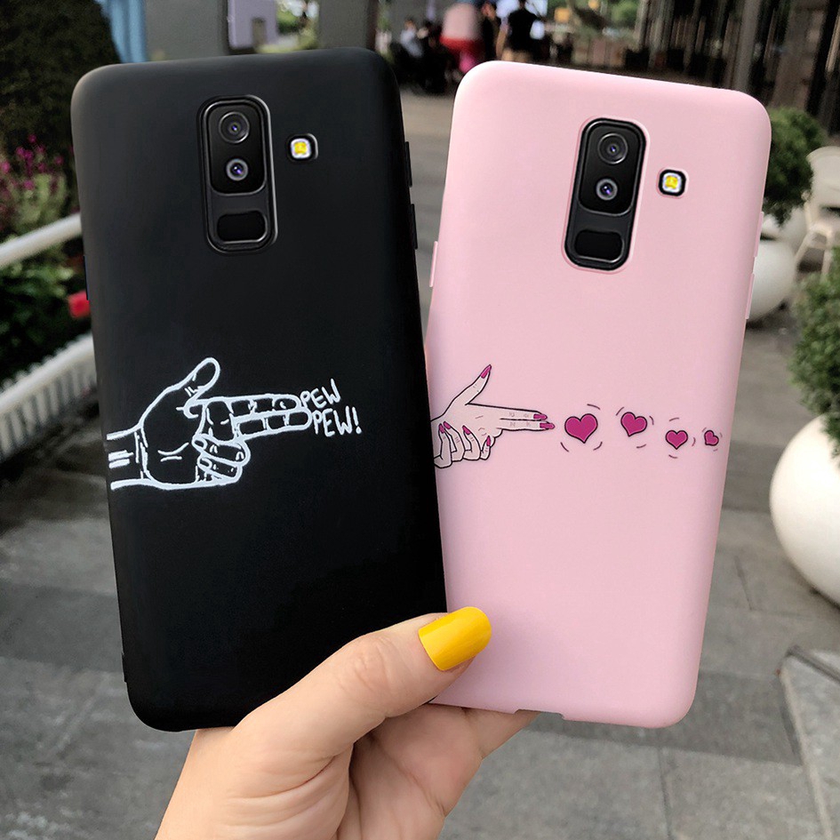 Ốp điện thoại cao su + silicon mặt nhám cho Samsung Galaxy A6 Plus 2018