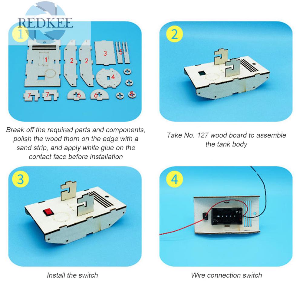 Bộ Đồ Chơi Lắp Ráp Xe Tăng Bằng Gỗ DIY Dành Cho Trẻ Em