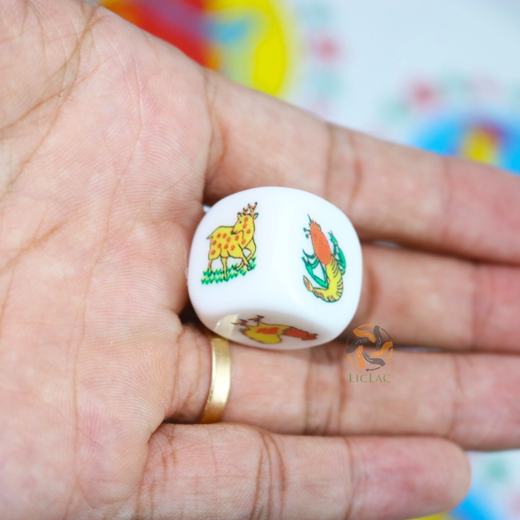 Bộ Bầu Cua Tôm Cá  hàng Việt Nam gồm bàn giấy và 3 xúc xắc, Đồ chơi dân gian Boardgame - LICLAC