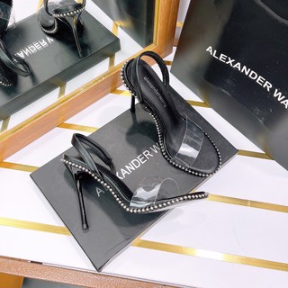 Sandal cao gót alex wang quai mica gót nhọn viền bi fullbox