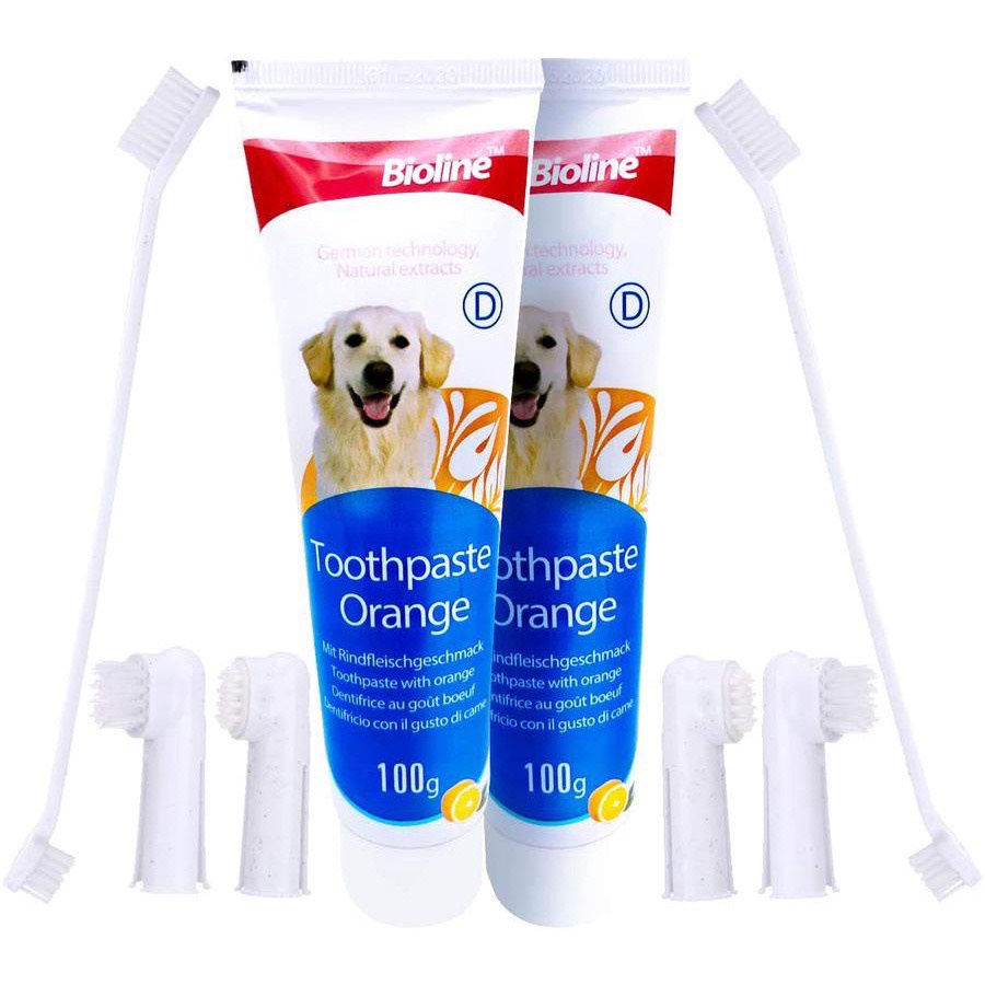 🦷 Bàn Chải + Kem đánh răng Chó Mèo - BIOLINE 🦷