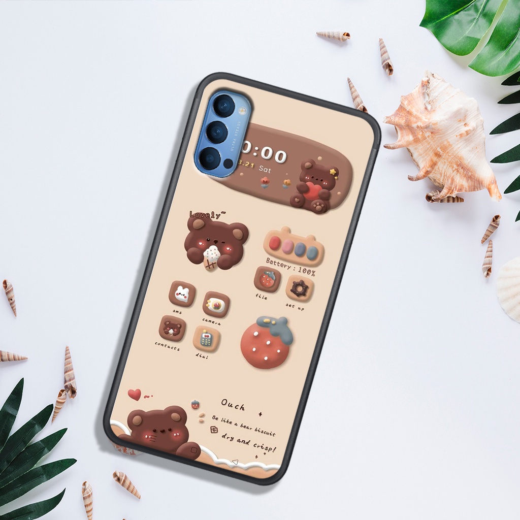 ỐP LƯNG OPPO A91/RENO 3 - RENO 3 PRO - RENO 4 - RENO 4 PRO - RENO 5, IN HÌNH GẤU NÂU CHOCOLATE ĐÁNG YÊU.