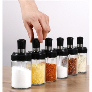 Com bo gồm 2 chai 3 hủ thủy tinh kèm thìa cao cấp Eomart tiện lợi ngăn nắp không thể thiếu siêu xá hàng