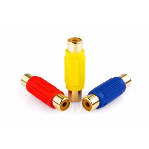 3 Đầu nối cáp loa AV/Audio (bông sen) 2 đầu âm, giúp nối 2 tín hiệu đầu AV (bông sen) với nhau ( 3 CÁI)